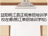 益阳桃江县正规单招培训学校在哪(桃江单招培训学校)