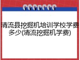 清流县挖掘机培训学校学费多少(清流挖掘机学费)