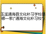 玉溪通海县文化补习学校是哪一家("通海文化补习校")