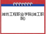 潍坊工程职业学院(潍工职院)