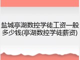 盐城亭湖数控学徒工资一般多少钱(亭湖数控学徒薪资)
