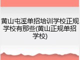 黄山屯溪单招培训学校正规学校有那些(黄山正规单招学校)