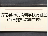 沂南县挖机培训学校有哪些(沂南挖机培训学校)