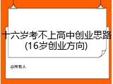 十六岁考不上高中创业思路(16岁创业方向)