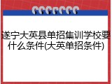 遂宁大英县单招集训学校要什么条件(大英单招条件)
