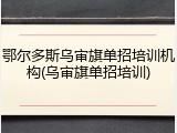 鄂尔多斯乌审旗单招培训机构(乌审旗单招培训)