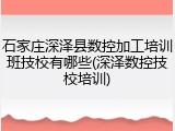 石家庄深泽县数控加工培训班技校有哪些(深泽数控技校培训)