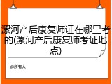 漯河产后康复师证在哪里考的(漯河产后康复师考证地点)
