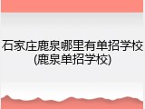 石家庄鹿泉哪里有单招学校(鹿泉单招学校)