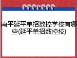 南平延平单招数控学校有哪些(延平单招数控校)