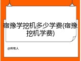 宿豫学挖机多少学费(宿豫挖机学费)