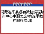 河源连平县哪有数控编程培训中心中职怎么样(连平数控编程培训)