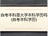 自考本科是大学本科学历吗(自考本科学历)