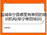 盐城阜宁县哪里有单招的培训机构(阜宁单招培训)