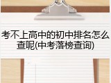 考不上高中的初中排名怎么查呢(中考落榜查询)