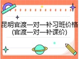 昆明官渡一对一补习班价格(官渡一对一补课价)
