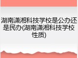 湖南潇湘科技学校是公办还是民办(湖南潇湘科技学校性质)