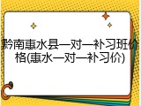 黔南惠水县一对一补习班价格(惠水一对一补习价)