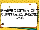 黔南瓮安县数控编程培训学校哪家好点(瓮安数控编程培训)