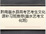黔南惠水县高考艺考生文化课补习班推荐(惠水艺考文化班)