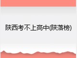 陕西考不上高中(陕落榜)