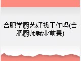 合肥学厨艺好找工作吗(合肥厨师就业前景)