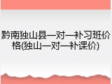 黔南独山县一对一补习班价格(独山一对一补课价)