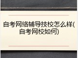 自考网络辅导技校怎么样(自考网校如何)