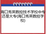 海口秀英数控技术学校中专还是大专(海口秀英数控学校)
