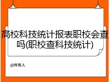 高校科技统计报表职校会查吗(职校查科技统计)
