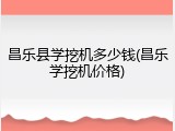 昌乐县学挖机多少钱(昌乐学挖机价格)