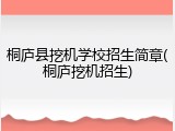 桐庐县挖机学校招生简章(桐庐挖机招生)