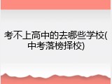 考不上高中的去哪些学校(中考落榜择校)