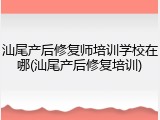 汕尾产后修复师培训学校在哪(汕尾产后修复培训)