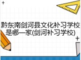 黔东南剑河县文化补习学校是哪一家(剑河补习学校)