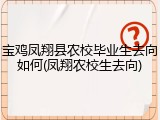 宝鸡凤翔县农校毕业生去向如何(凤翔农校生去向)