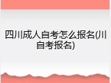 四川成人自考怎么报名(川自考报名)