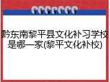 黔东南黎平县文化补习学校是哪一家(黎平文化补校)