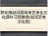 黔东南剑河县高考艺考生文化课补习班推荐(剑河艺考文化班)