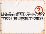 甘谷县在哪可以学挖机哪个学校好(甘谷挖机学校推荐)