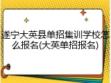 遂宁大英县单招集训学校怎么报名(大英单招报名)