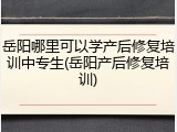 岳阳哪里可以学产后修复培训中专生(岳阳产后修复培训)