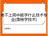 考不上高中能学什么技术专业(落榜学技术)