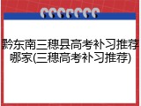 黔东南三穗县高考补习推荐哪家(三穗高考补习推荐)
