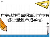 广安武胜县单招集训学校有哪些(武胜单招学校)