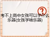 考不上高中女孩可以学什么乐器(女孩学啥乐器)