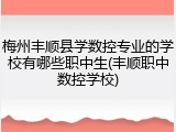梅州丰顺县学数控专业的学校有哪些职中生(丰顺职中数控学校)