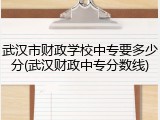 武汉市财政学校中专要多少分(武汉财政中专分数线)