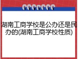 湖南工商学校是公办还是民办的(湖南工商学校性质)