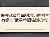 来宾武宣县单招培训的机构有哪些(武宣单招培训机构)